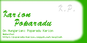 karion poparadu business card